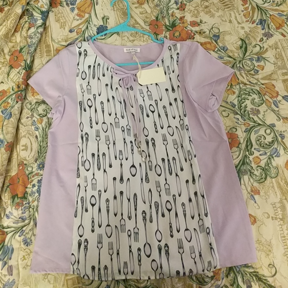 COPY - Purple and tan blouse